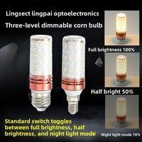 Lampe LED en forme de maïs, douille à vis E27, gradation à trois niveaux, utilisation en jardin, alliage d'aluminium, protection des yeux, sans scintillement, température de couleur 3000K-6500K
