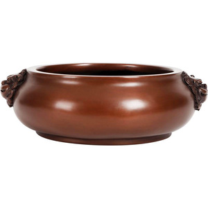 Quemador de Incienso de Cobre Púrpura con Cabeza de León, Base Anular, para Uso Religioso, Artesanía en Bronce - Product Image 4