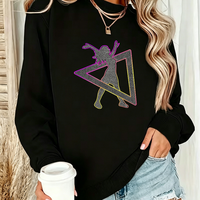 Vente chaude : Design personnalisé de transfert thermique en strass pour T-shirt, motif Fille Dansante