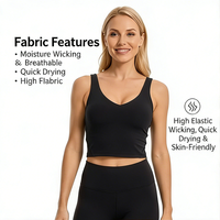 Soutien-gorge de sport à col en U double face à trois couches Cloud-Feel pour femmes, soutien-gorge de yoga à haute élasticité avec tissu respirant