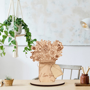 Laser Wood Flower Bouquet <strong>Card</strong> DIY Flower Blank Kids Color Filling Greeting <strong>Card</strong> <strong>Mothers</strong> <strong>Grandma</strong> <strong>Mother's</strong> <strong>Day</strong> <strong>Card</strong> Gift - Product Image 3