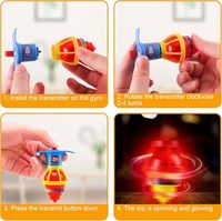 Enfants LED clignotant toupie enfants lanceur rebond toupie Fidget jouets LED gyro lumineux jouets faveurs de fête d'anniversaire