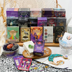 Kartu <span class=keywords><strong>Tarot</strong></span> Misteri Unik Cetak Kustom Grosir Pabrik dengan Buku Panduan Kerajinan Kristal Kustom - Product Image 1