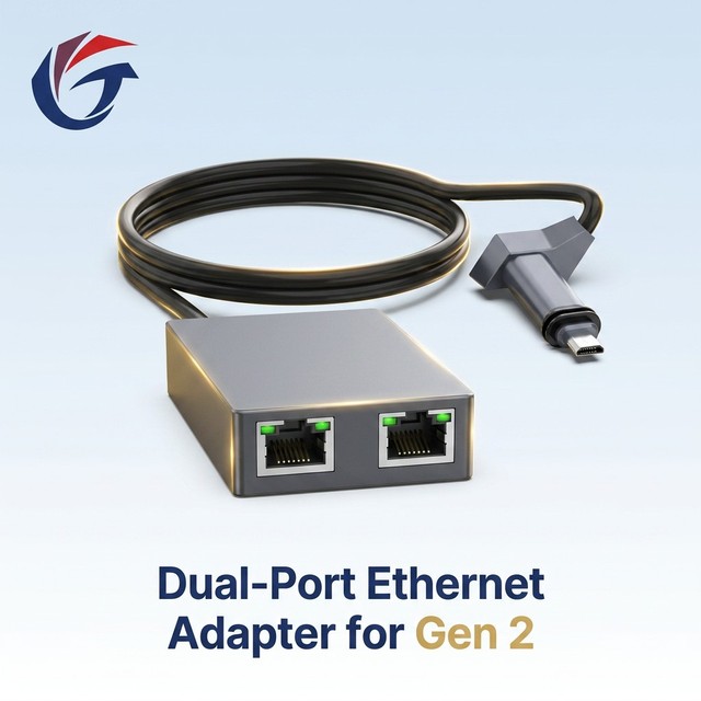 New Dual-Port Gigabit Ethernet Adapter for Starlink Gen 2 Router 2x RJ45 1000Mbps CAT5E FTP Shielded Cable OEM Custom Length