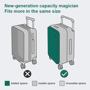 <span class=keywords><strong>Valigia</strong></span> Trolley di Alta Qualità ROHS GRS 20 24 Pollici Bianca <span class=keywords><strong>Grigia</strong></span> alla Moda con Apertura Frontale e Scomparto per Laptop - Product Image 4