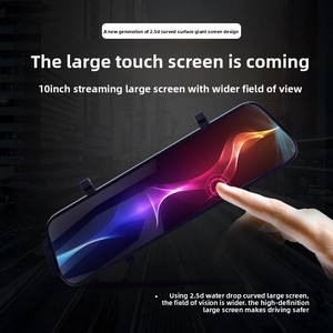 Streaming IPS Rückspiegel-<span class=keywords><strong>Dashcam</strong></span> 10-Zoll Vollbild-Touchdisplay HD Nachtsicht Duale Front- und Heckkameras Rückfahrkamera - Product Image 4