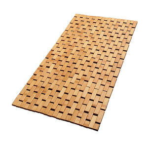 bamboo wood bath mat - large, 34 x 18 inches (l x w) foldable