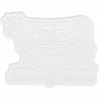Plaque en métal gaufrée vintage Bar-B-Q Longhorn Cow Oklahoma City pour décoration murale de restaurant, personnalisable, fabrication OEM directe d'usine