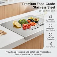 Planche à découper commerciale en acier inoxydable 304 en forme de L, antidérapante, pour pétrir la pâte, avec rebord de comptoir