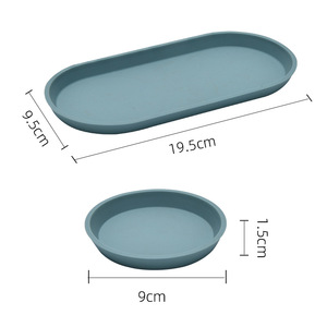 Silicone <b>Storage</b> Tray Oval Multifunctional For Bathroom Kitchen <b>Dressing</b> <b>Table</b> Cosmetics Keys Rings Neatening - Product Image 5