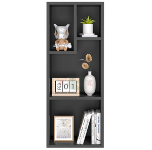 Étagère à trois niveaux noire moderne avec 4 cubes pour salon et chambre à coucher - Product Image 1