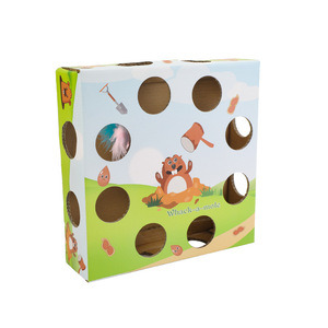 Whack A Mole <b>Cat</b> <b>Toy</b> Corrugated Paper <b>Interactive</b> Pet Play Game For <b>Cats</b> With Holes And Cartoon Design - Product Image 1