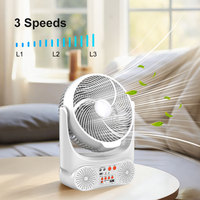 Ventilateur de table solaire de haute qualité de 8 pouces, AC/DC, 3 vitesses, rechargeable, ventilateur de camping LED avec haut-parleur Bluetooth et radio FM