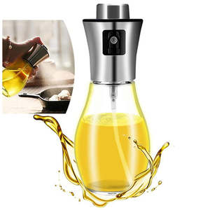 Bouteille pulvérisateur d'<span class=keywords><strong>huile</strong></span> en verre transparent avec échelle graduée 200 ml, pulvérisateur d'<span class=keywords><strong>huile</strong></span> d'olive pour la cuisson, le barbecue, les salades, la friteuse à air, accessoires de cuisine - Product Image 1