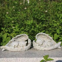 Statue d'ange de chien endormi pierre commémorative pour animaux de compagnie en mémoire du marqueur de chien Statues d'hommage résine anges gardiens cadeau de deuil