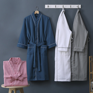 <span class=keywords><strong>Peignoir</strong></span> de style kimono gaufré pour hommes <span class=keywords><strong>Peignoir</strong></span> de nuit 100% coton <span class=keywords><strong>Peignoir</strong></span> d'hôtel gaufré - Product Image 4