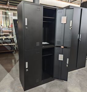 Armoire de rangement en acier pour vêtements, 2 niveaux, 4 portes, placard, garde-robe, métal, vestiaire de gym, école - Product Image 4