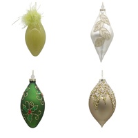 Handgemaakte antieke imitatie glazen geschilderde dubbelgepuntige ui-vormige kerstboom scènearrangement hangende waterdruppel decoratie