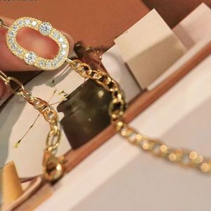 Xinfly Bracelet jonc de luxe italien en or 18 carats avec fermoir mousqueton, diamant naturel 0,45 carat, chaîne à maillons et pendentif, gageable, véritable et pur - Product Image 3