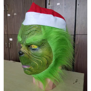 Disfraz de Monstruo Ladrón Genio Enmascarado con Cabello Verde, de Látex, con Máscara y Guantes, para Fiestas de Halloween o Navidad - Product Image 2