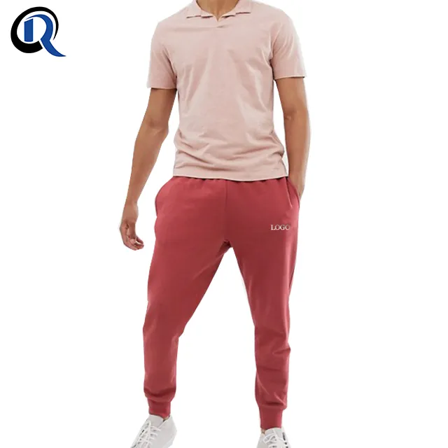 Logo personalizzato di Cotone Elastico In Vita Pile Rosso A Buon Mercato Mens Pantaloni Pantaloni Pantaloni della Tuta
