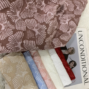 Haute Qualité 100% Polyester Jacquard Dentelle <span class=keywords><strong>Pas</strong></span> <span class=keywords><strong>Cher</strong></span> En Trois Dimensions Relief Shell Motif Mousse Jacquard pour Tissu Textile - Product Image 3