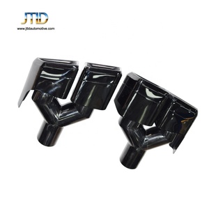 JTLD Knalpot Model Y dengan Dua Lubang Keluar Baru untuk Mercedes Benz AMG Gaya Panjang dan Pendek Berlapis Hitam Mengkilap Garansi 1 Tahun - Product Image 2