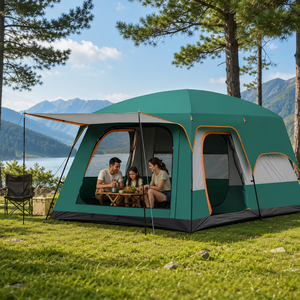 Carpa de Camping Familiar Grande Personalizada para Exteriores, de Doble Capa, 2 Habitaciones y 1 Sala de Estar, Tipo Túnel 4x5 - Product Image 1