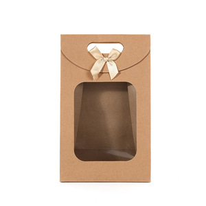 Meilleure vente : Sac cadeau en papier kraft marron écologique de luxe avec fenêtre transparente pour café - Product Image 1