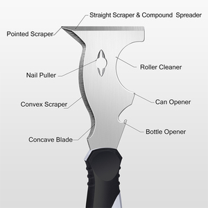 10 en 1 peintres outil <span class=keywords><strong>grattoir</strong></span> pour couteau à bois acier inoxydable pour peinture couteau à mastic métal nettoyage pelle Joint remplissage - Product Image 3