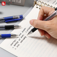 Paquete de 12 Bolígrafos de Gel Negros y Azules Opacos de Escritura Súper Suave, Punta de Aguja de 0.5 mm, Plástico con Tinta Roja