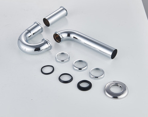 Accessoires de salle de bain : Siphon de <span class=keywords><strong>lavabo</strong></span> en laiton chromé G1-1/2 " avec bouteille de vidage en forme de P pour <span class=keywords><strong>lavabo</strong></span> - Product Image 4