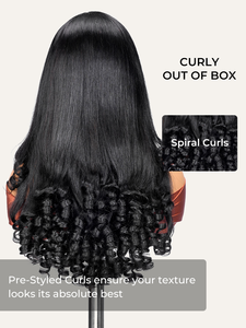 Perruques de cheveux humains vierges à 100 %, lisses pré-coiffées, avec petite dentelle transparente 13x4 et pointes bouclées, pour femmes noires - Product Image 4