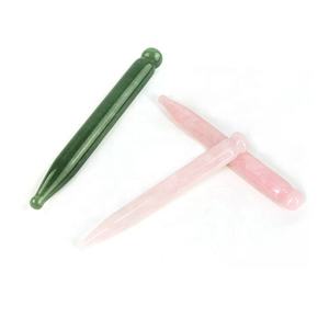 पॉलिश प्राकृतिक गुलाब क्वार्ट्ज एवेन्टेरिन क्रिस्टल मेरिडियन बिंदु मालिश पेन शरीर के लिए गुलाब क्वार्ट्ज एक्यूपॉइंट पेन - Product Image 2