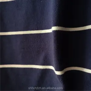Özel otomatik şerit pamuklu süprem örme Tshirt kumaş için % 100% pamuk şerit Jersey örgü