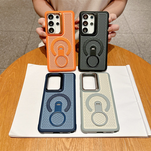 Honeycomb Cooling Magnetic holder Ring Phone case for Samsung S26 ultra S25 S24 FE Series Breathable stand Mesh Back Cover New - Product Image 4