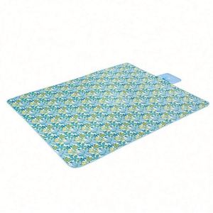 Tapis de pique-nique portable extra large écologique bleu à carreaux avec franges, style bohème vintage, lavable et imperméable pour l'extérieur - Vente en gros - Product Image 5