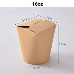 Упаковка для рисовой лапши, крафт-черный бумажный контейнер на вынос, коробка для лапши, эко-пищевая лапша, 16 унций, 26 унций, 32 унции - Product Image 5