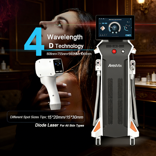 High Power 1200W Diode Laser 4 Waves Hair Removal 200 Million Pulses Painless Beauty Device