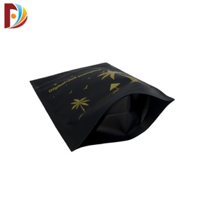Custom Black Matte Gold Hot Stamping Matcha Packaging Reusable <strong>Zip</strong> Lock Stand up <strong>Pouch</strong> for Tea Chewing Gum Sushi Milk Jelly - Product Image 2