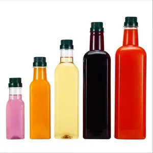 250ml 500ml Olivenöl quadratische Plastik flasche mit Laschen stopfen