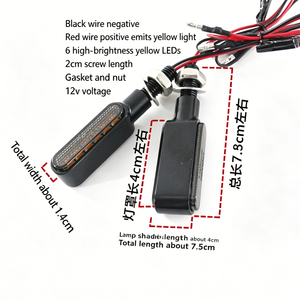 ไฟเลี้ยว LED สีเหลืองอำพันอัลลอยด์สังกะสีอเนกประสงค์ 12V สำหรับรถมอเตอร์ไซค์ฮาร์เลย์และจักรยานไฟฟ้า - Product Image 2