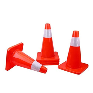 CITICITY 12 Pack 18" Reflective Traffic Cones Fluorescent Orange PVC Safety Cones with 4 Inch Reflective Strips for Road Parking - Product Image 5