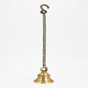 Handcrafted Brass Temple Bell with Hanging Chain Traditional Puja <b>Mandir</b> Home Decor Brass Temple Bell with Chain Ghanti for Home - Product Image 4