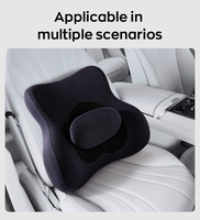 Coussin de siège ergonomique en mousse à mémoire de forme pour soulager la douleur du coccyx, antidérapant, avec soutien lombaire personnalisé, tricoté, amovible et lavable