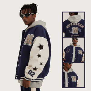 MJ2022定制服装制造商雪尼尔刺绣棒球莱特曼男式夹克 - Product Image 2