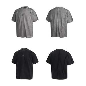 T-shirt décontracté vintage brodé pour hommes et femmes, coupe ample et design tendance - Product Image 1