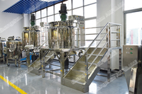 Máquina Industrial PLC con Pantalla Táctil para Fabricación de Jabón Líquido, Mezcladora de Champú con Homogeneizador de Alto Cizallamiento y Agitador Raspador
