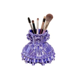 Princess Dress Makeup Organizer Plastic Cosmetic Storage <b>Pen</b> Holder Lolita Style Desktop Decoration Pink <b>White</b> Blue Purple - Product Image 5