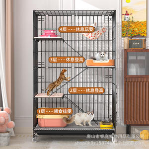 Gaiola para Gatos Grande Dobrável para Uso Interno, Camadas Duplas, Três Camadas, Quatro Camadas, Material de Arame para Todas as Estações - Product Image 4